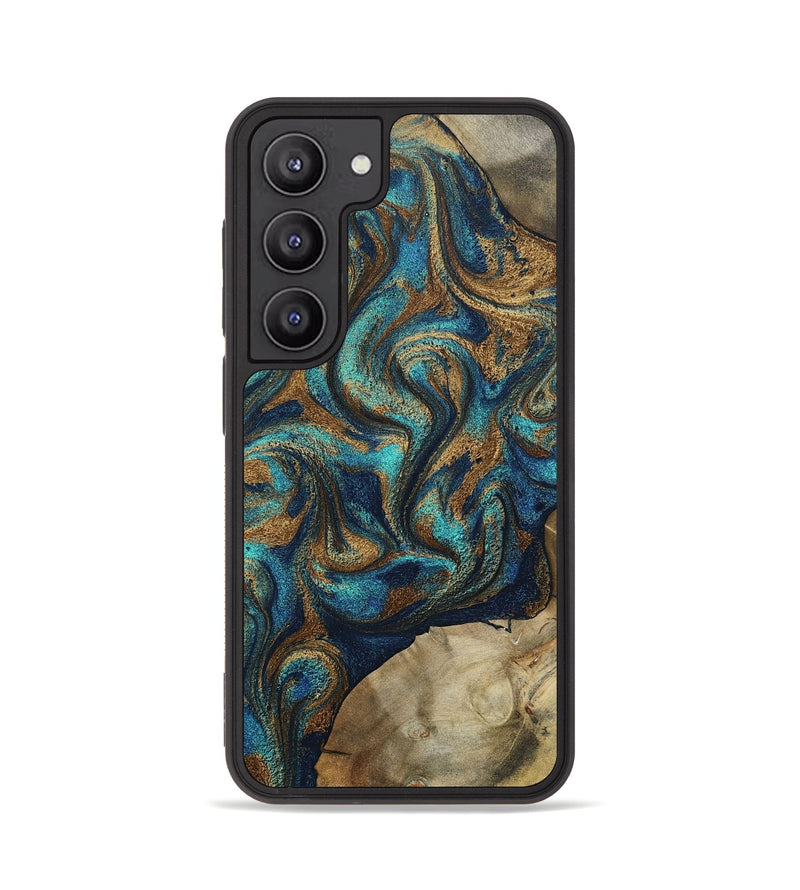 Galaxy S23 Wood Phone Case - Rodolfo (Teal & Gold, 800693)