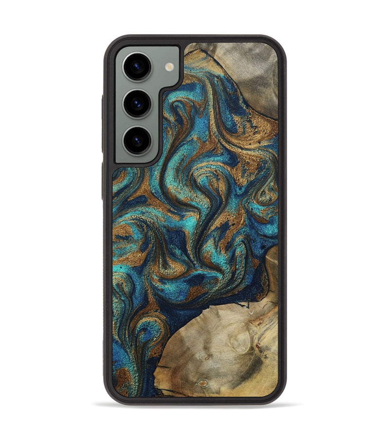 Galaxy S23 Plus Wood Phone Case - Rodolfo (Teal & Gold, 800693)
