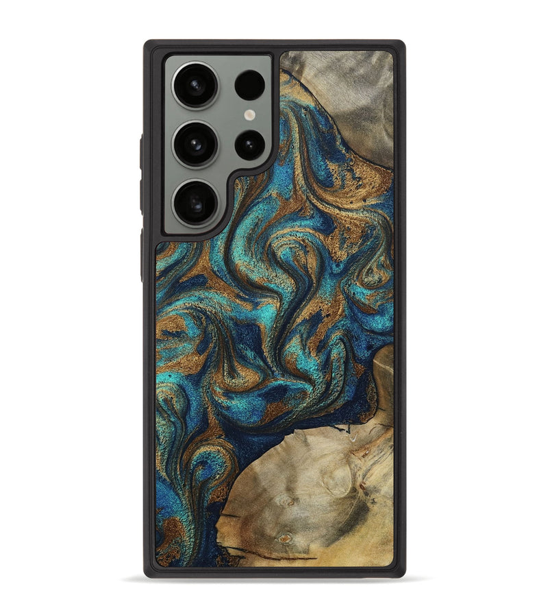 Galaxy S23 Ultra Wood Phone Case - Rodolfo (Teal & Gold, 800693)