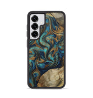 Galaxy S25 Wood Phone Case - Rodolfo (Teal & Gold, 800693)