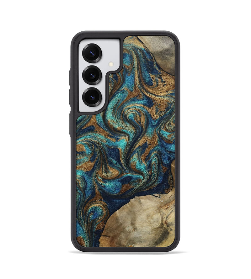 Galaxy S25 Wood Phone Case - Rodolfo (Teal & Gold, 800693)