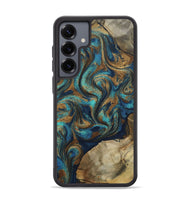 Galaxy S25 Plus Wood Phone Case - Rodolfo (Teal & Gold, 800693)