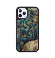 iPhone 11 Pro Wood Phone Case - Rodolfo (Teal & Gold, 800693)