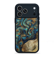 iPhone 17 Pro Max Wood Phone Case - Rodolfo (Teal & Gold, 800693)