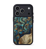 iPhone 17 Pro Wood Phone Case - Rodolfo (Teal & Gold, 800693)