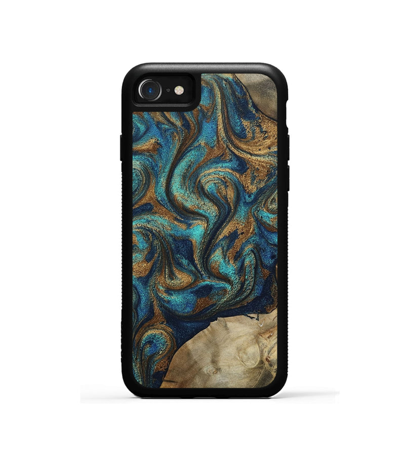 iPhone SE Wood Phone Case - Rodolfo (Teal & Gold, 800693)