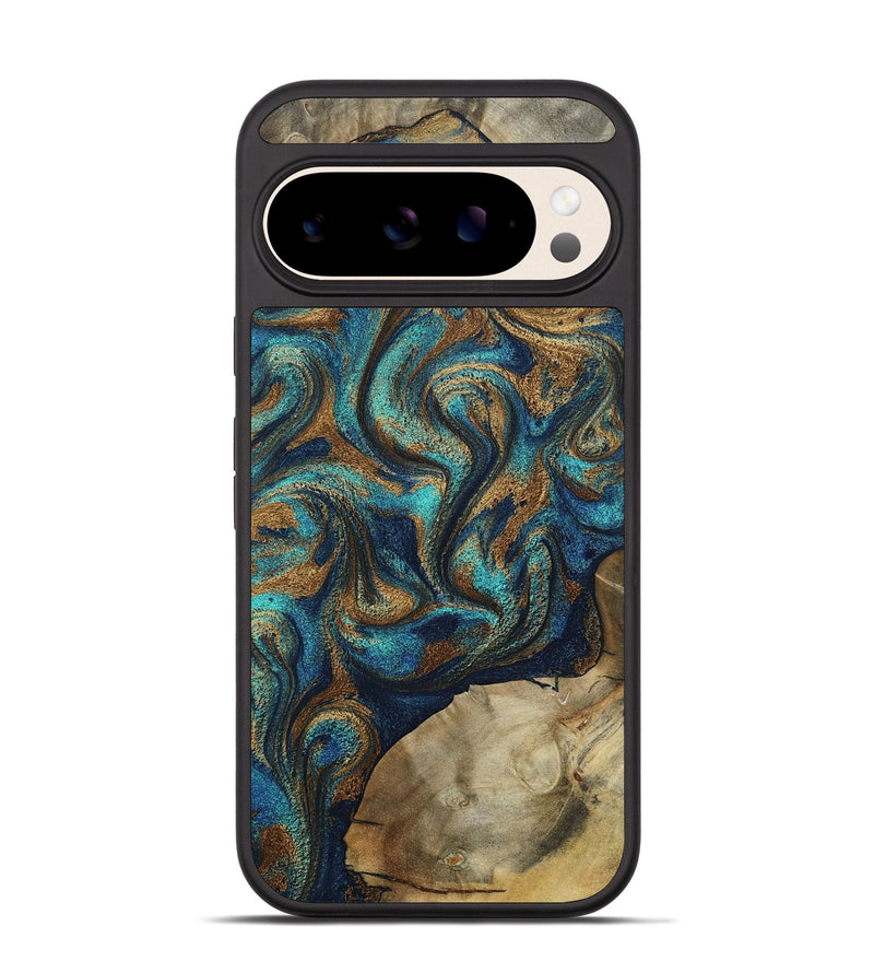 Pixel 10 Wood Phone Case - Rodolfo (Teal & Gold, 800693)