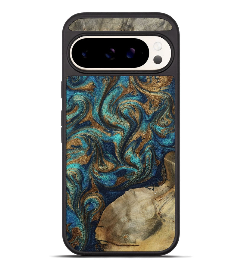 Pixel 10 Pro XL Wood Phone Case - Rodolfo (Teal & Gold, 800693)