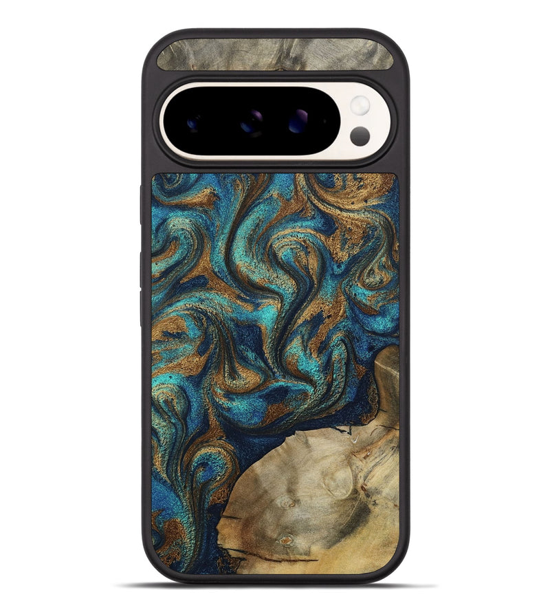 Pixel 9 Pro XL Wood Phone Case - Rodolfo (Teal & Gold, 800693)