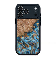 iPhone 17 Pro Max Wood Phone Case - Arnold (Teal & Gold, 800694)