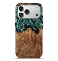 iPhone 17 Pro Max Wood Live Edge Phone Case - Coleson (Green, 800697)