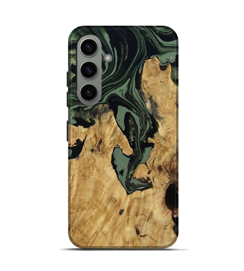 Galaxy S24 Wood Live Edge Phone Case - Warner (Green, 800700)