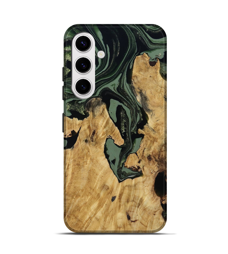 Galaxy S25 Wood Live Edge Phone Case - Warner (Green, 800700)