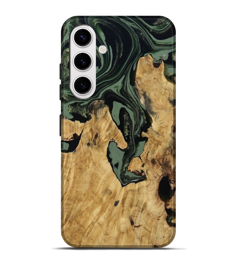Galaxy S25 Plus Wood Live Edge Phone Case - Warner (Green, 800700)