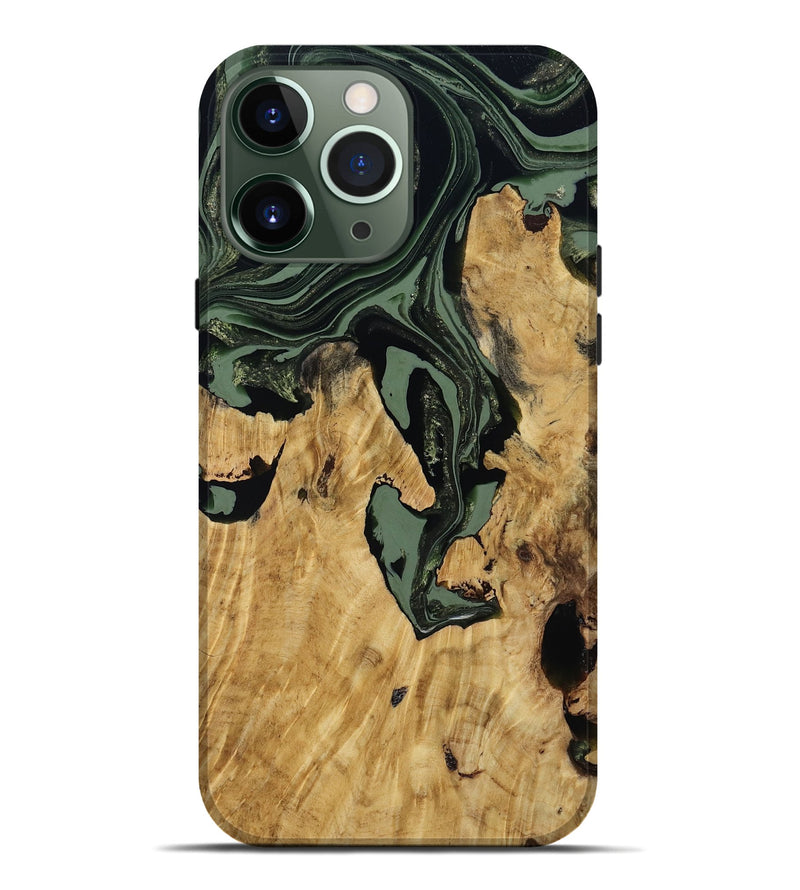 iPhone 13 Pro Max Wood Live Edge Phone Case - Warner (Green, 800700)