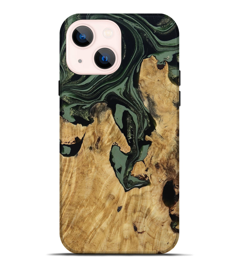 iPhone 14 Plus Wood Live Edge Phone Case - Warner (Green, 800700)