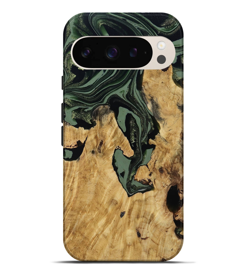 Pixel 9 Pro XL Wood Live Edge Phone Case - Warner (Green, 800700)