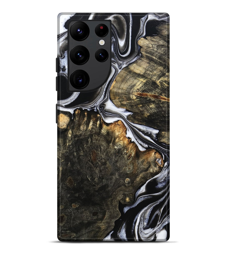 Galaxy S22 Ultra Wood Live Edge Phone Case - Hoyt (Black & White, 800701)