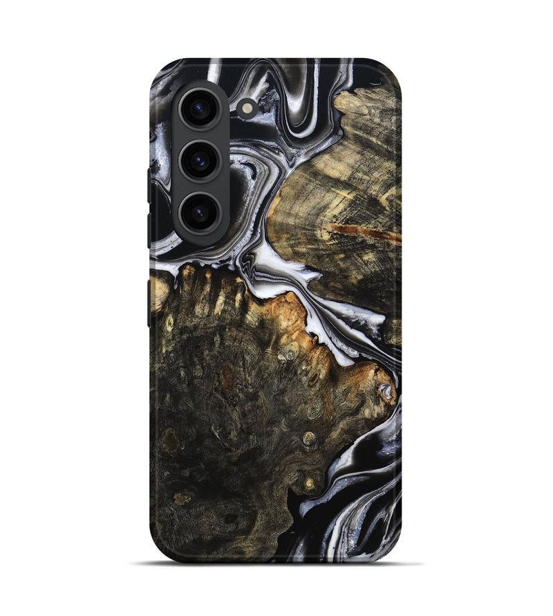 Galaxy S23 Wood Live Edge Phone Case - Hoyt (Black & White, 800701)