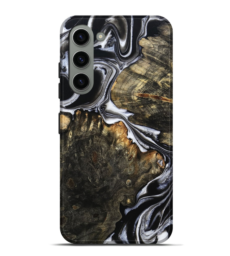 Galaxy S23 Plus Wood Live Edge Phone Case - Hoyt (Black & White, 800701)