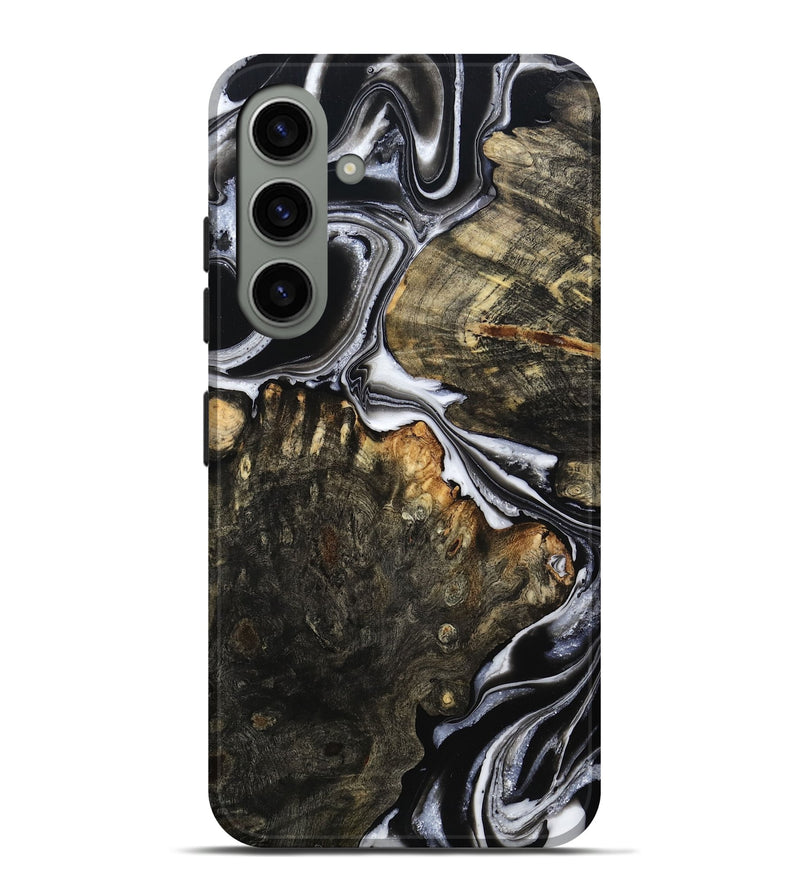 Galaxy S24 Plus Wood Live Edge Phone Case - Hoyt (Black & White, 800701)