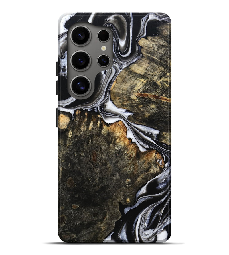 Galaxy S25 Ultra Wood Live Edge Phone Case - Hoyt (Black & White, 800701)
