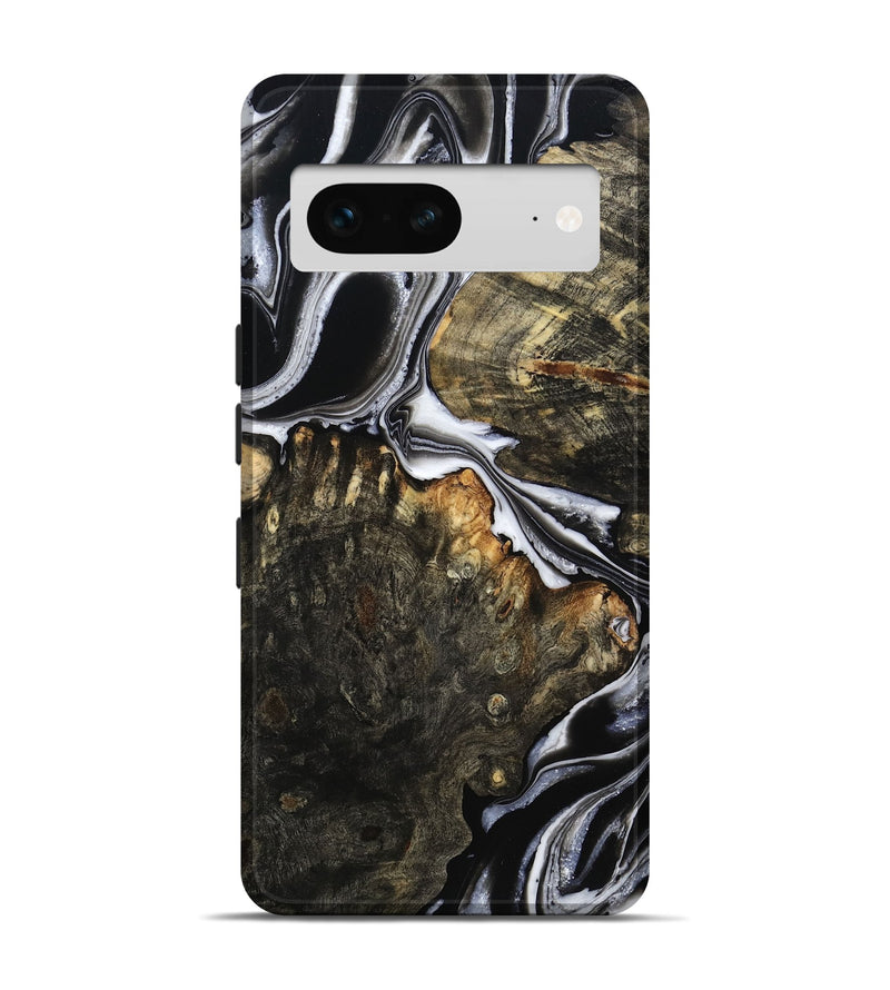 Pixel 7 Wood Live Edge Phone Case - Hoyt (Black & White, 800701)