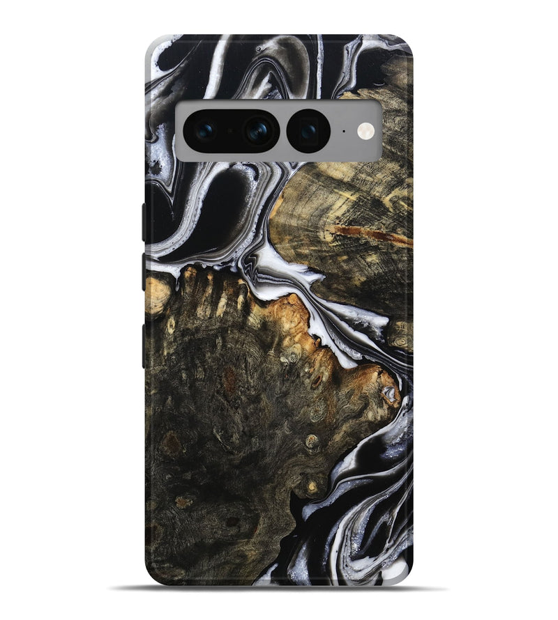 Pixel 7 Pro Wood Live Edge Phone Case - Hoyt (Black & White, 800701)
