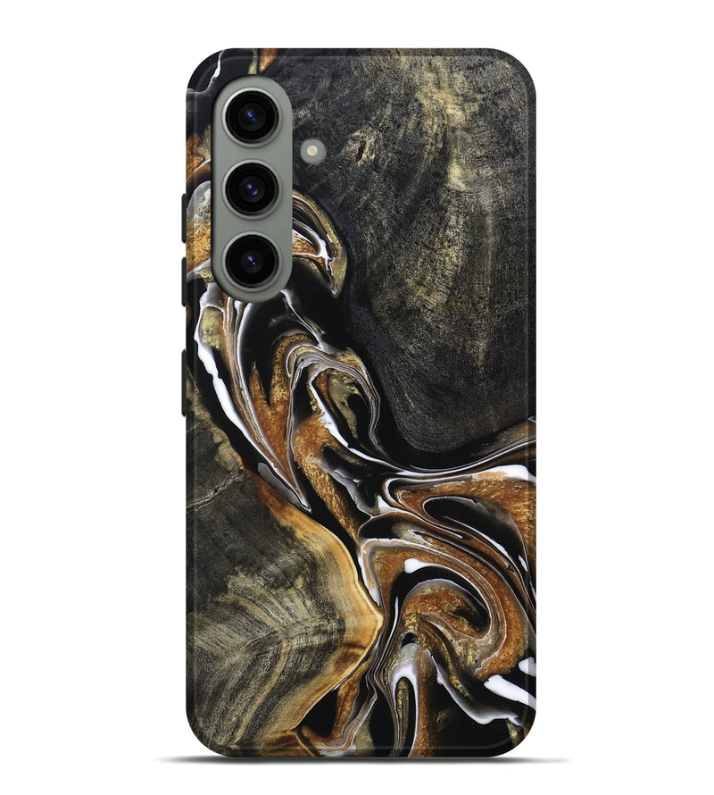 Galaxy S24 Plus Wood Live Edge Phone Case - Roni (Black & White, 800702)