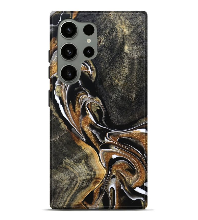 Galaxy S24 Ultra Wood Live Edge Phone Case - Roni (Black & White, 800702)