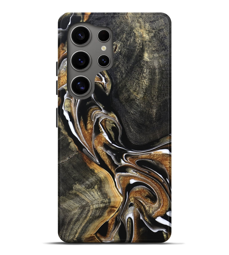 Galaxy S25 Ultra Wood Live Edge Phone Case - Roni (Black & White, 800702)