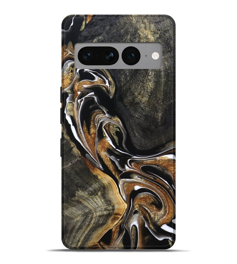 Pixel 7 Pro Wood Live Edge Phone Case - Roni (Black & White, 800702)