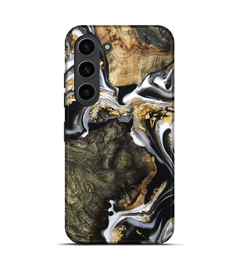 Galaxy S23 Wood Live Edge Phone Case - Callie (Black & White, 800703)