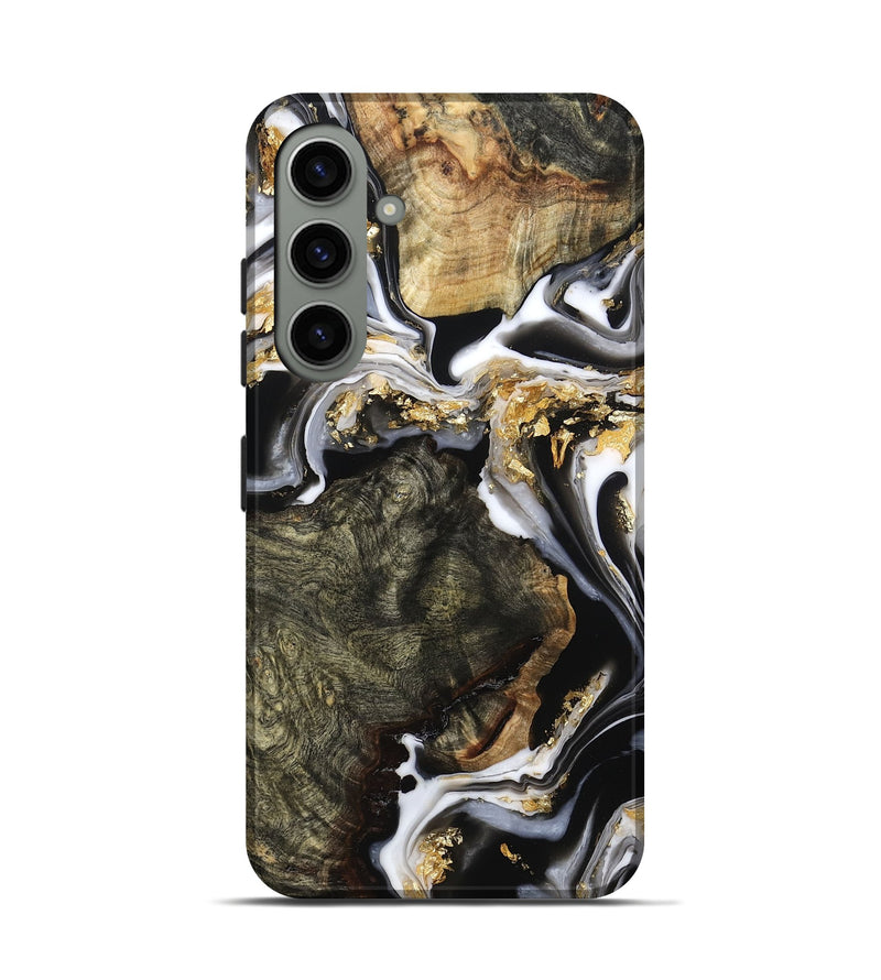 Galaxy S24 Wood Live Edge Phone Case - Callie (Black & White, 800703)