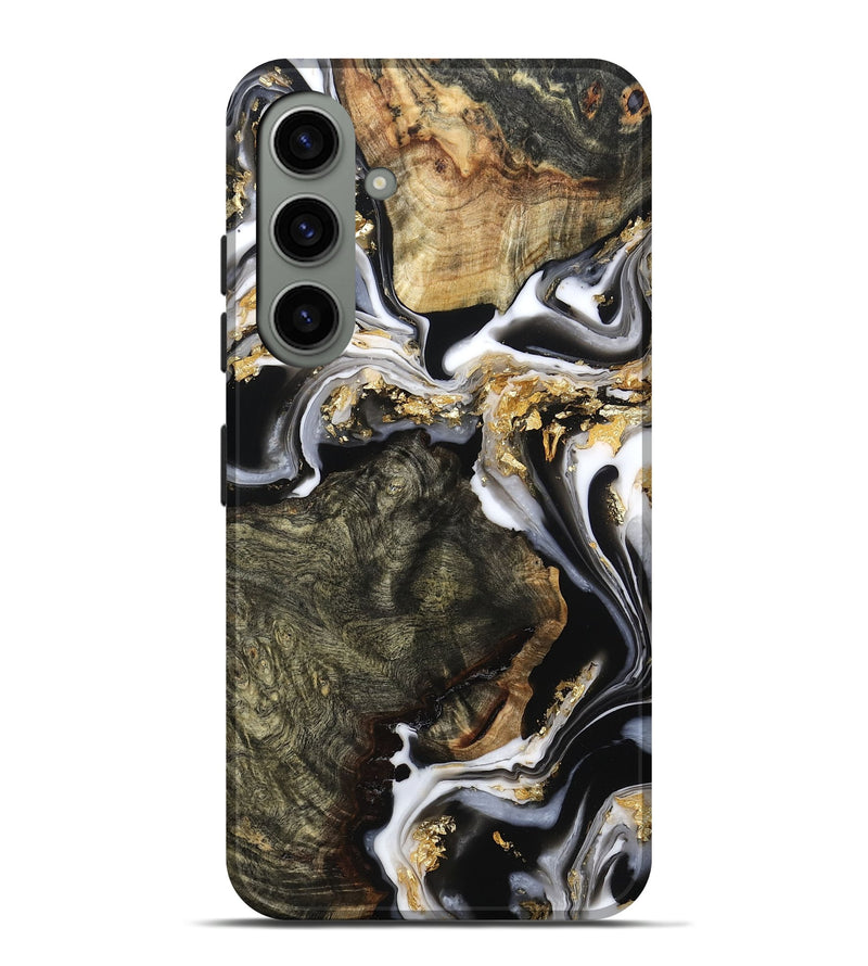 Galaxy S24 Plus Wood Live Edge Phone Case - Callie (Black & White, 800703)