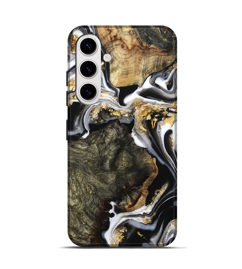 Galaxy S25 Wood Live Edge Phone Case - Callie (Black & White, 800703)