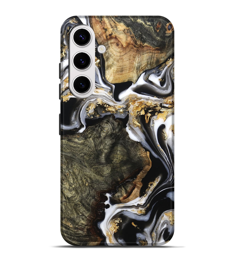 Galaxy S25 Plus Wood Live Edge Phone Case - Callie (Black & White, 800703)