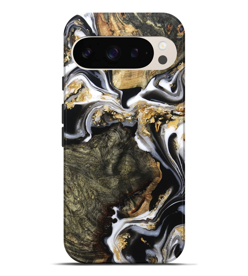 Pixel 9 Pro XL Wood Live Edge Phone Case - Callie (Black & White, 800703)