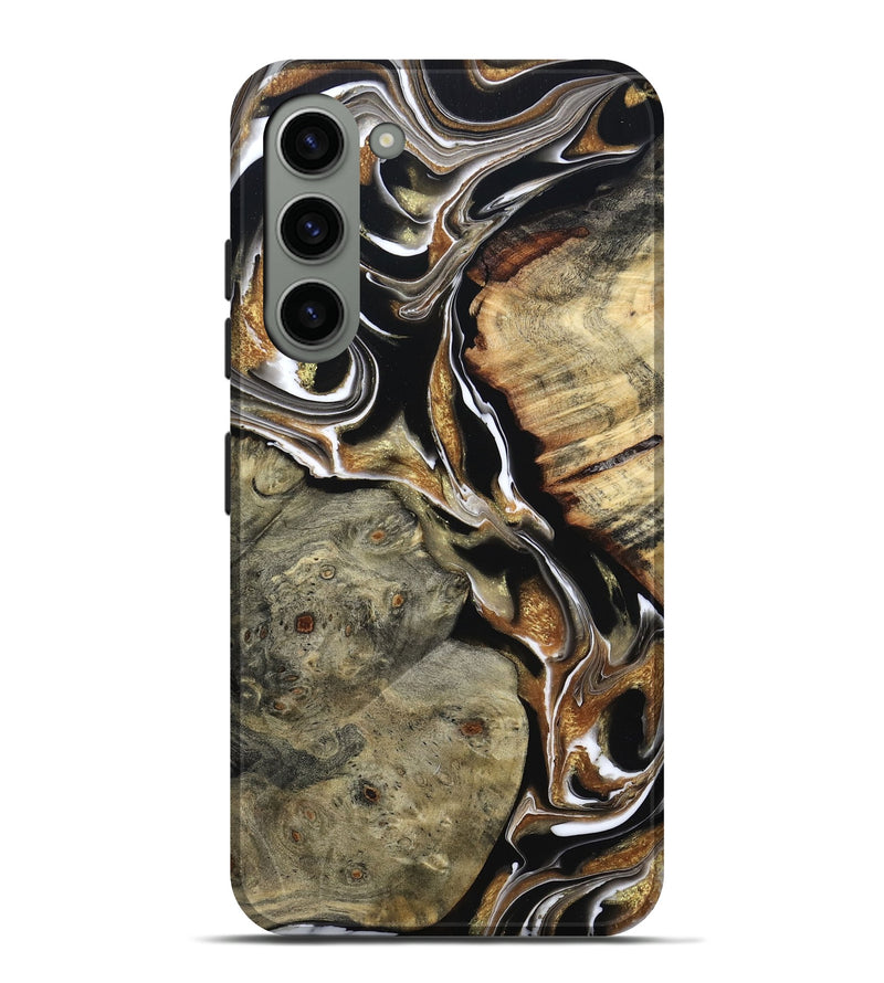 Galaxy S23 Plus Wood Live Edge Phone Case - Maud (Black & White, 800704)
