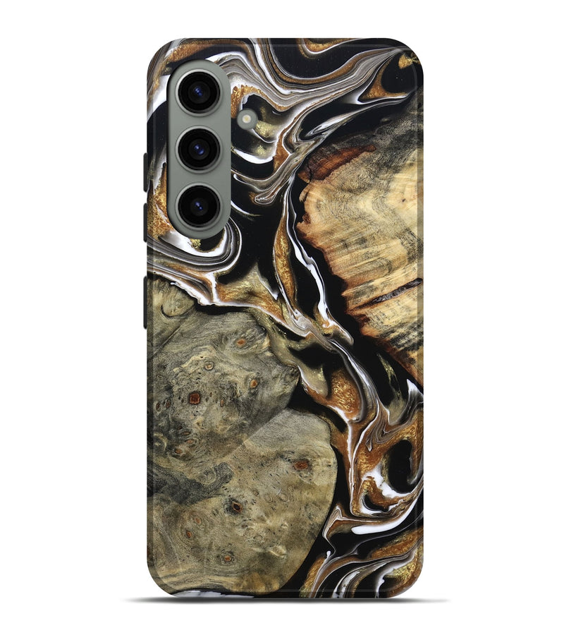 Galaxy S24 Plus Wood Live Edge Phone Case - Maud (Black & White, 800704)