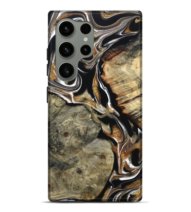 Galaxy S24 Ultra Wood Live Edge Phone Case - Maud (Black & White, 800704)