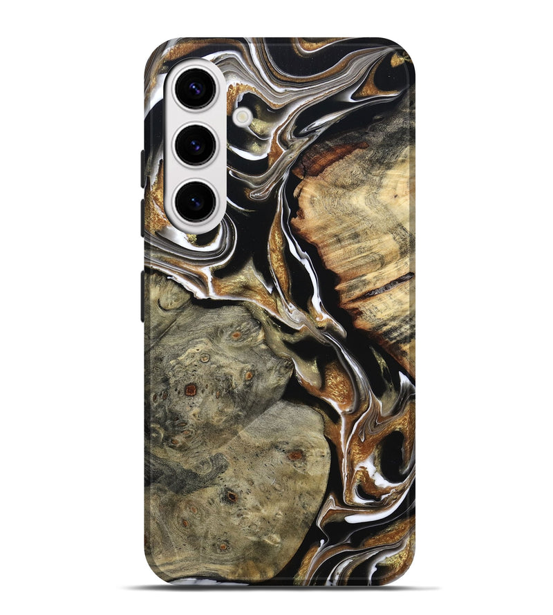 Galaxy S25 Plus Wood Live Edge Phone Case - Maud (Black & White, 800704)