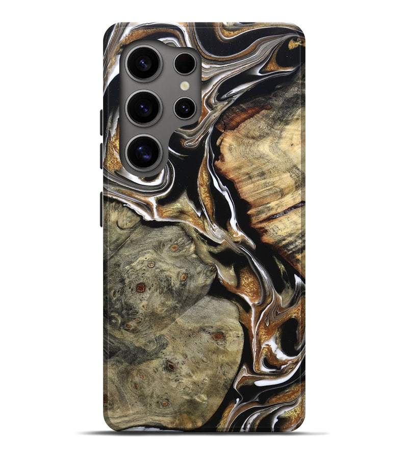 Galaxy S25 Ultra Wood Live Edge Phone Case - Maud (Black & White, 800704)
