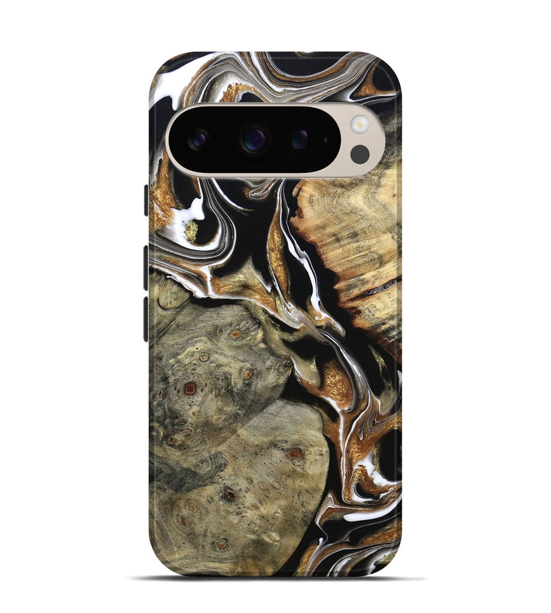 Pixel 9 Wood Live Edge Phone Case - Maud (Black & White, 800704)