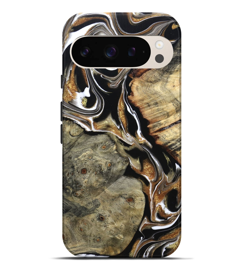 Pixel 9 Pro XL Wood Live Edge Phone Case - Maud (Black & White, 800704)