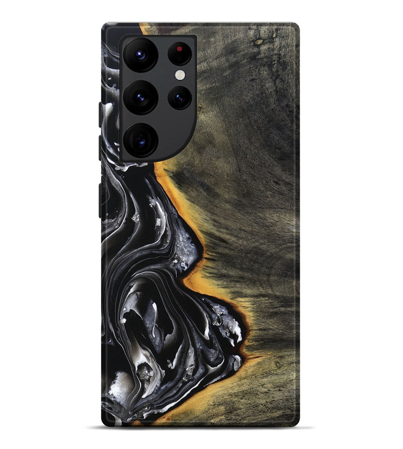 Galaxy S22 Ultra Wood Live Edge Phone Case - Carson (Black & White, 800705)