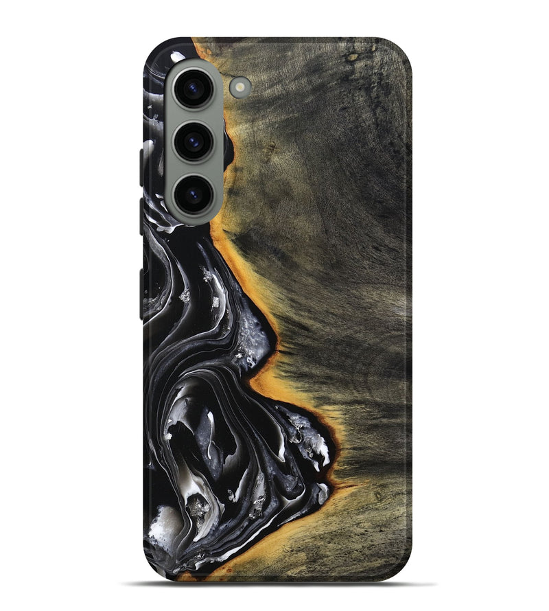 Galaxy S23 Plus Wood Live Edge Phone Case - Carson (Black & White, 800705)