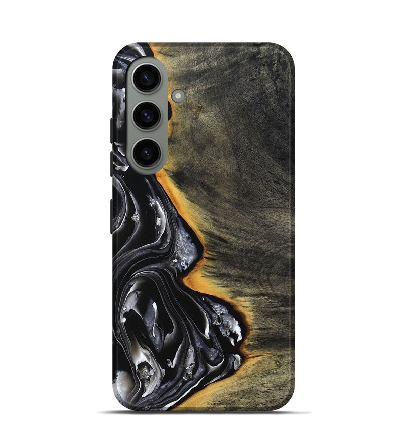 Galaxy S24 Wood Live Edge Phone Case - Carson (Black & White, 800705)