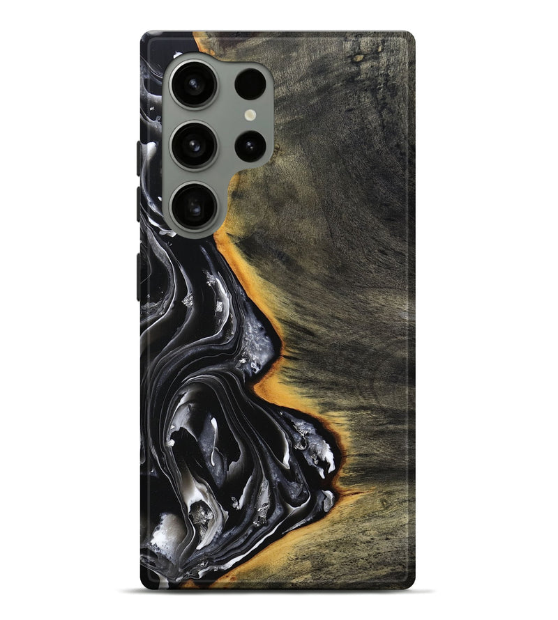 Galaxy S24 Ultra Wood Live Edge Phone Case - Carson (Black & White, 800705)