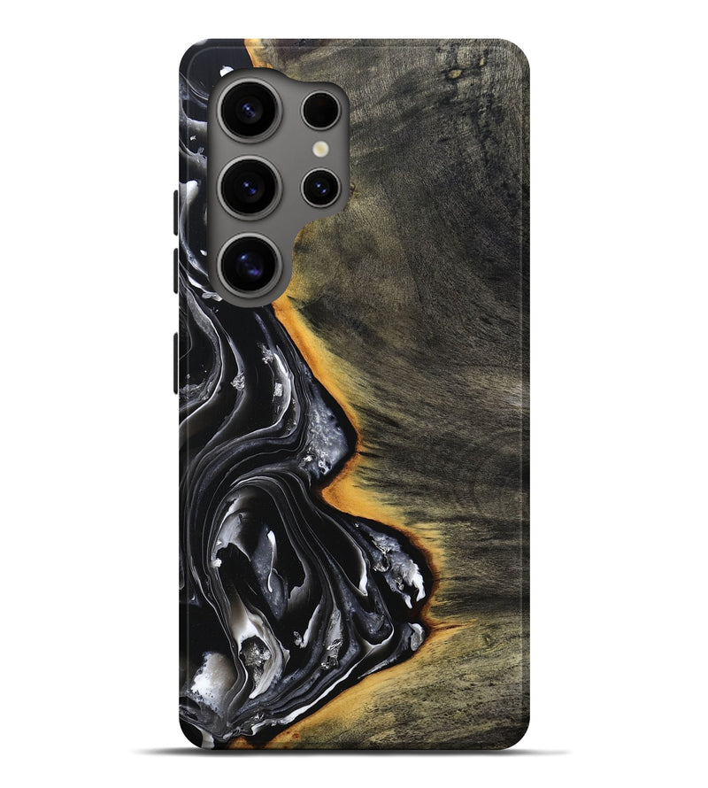 Galaxy S25 Ultra Wood Live Edge Phone Case - Carson (Black & White, 800705)